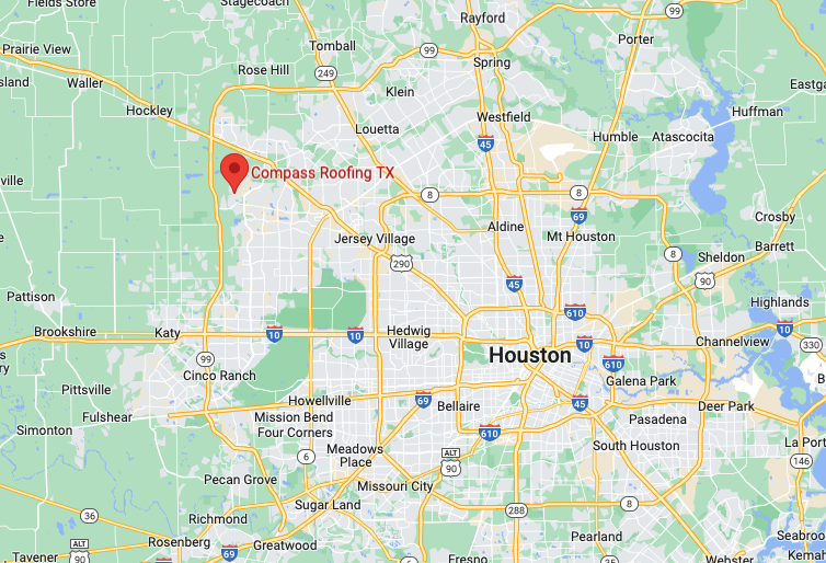 Compass Roofing TX service area map