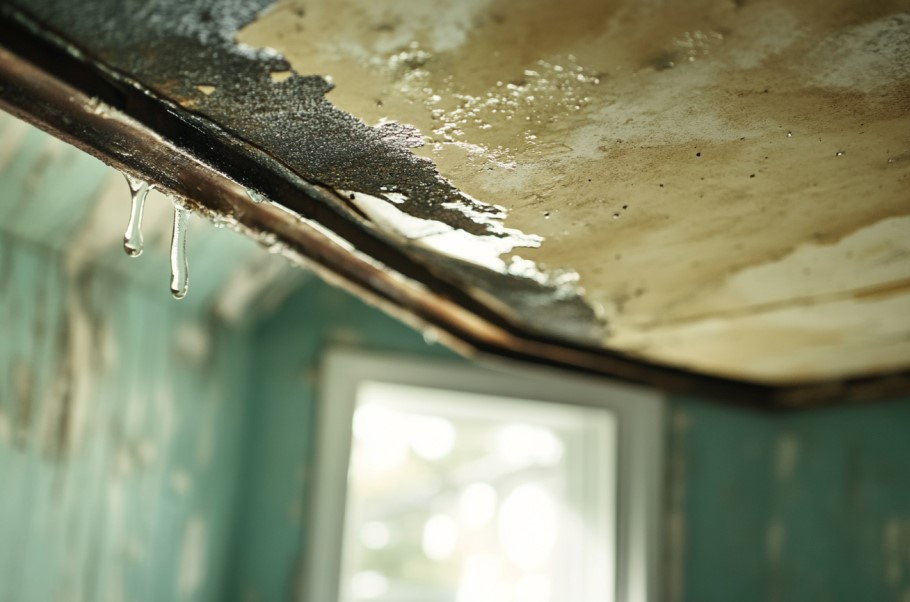 heavy rain cause roof leak in Houston